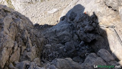 Breve tratto attrezzato prima della vetta