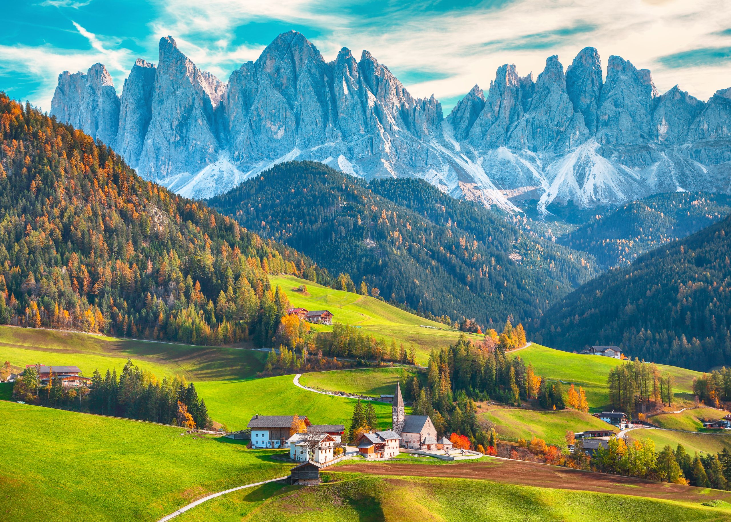 val di funes in autunno